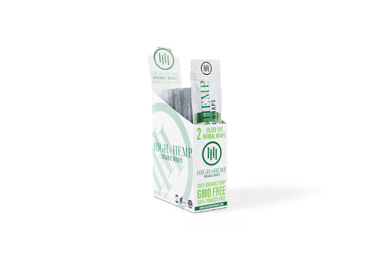 High Hemp Original Wrap Box Open displaying natural hemp wraps